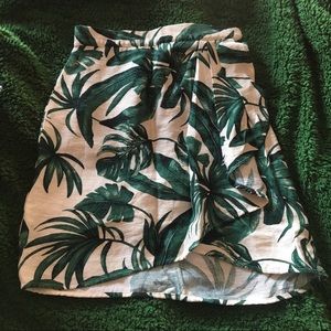 H&M palm leaf tropical print skirt